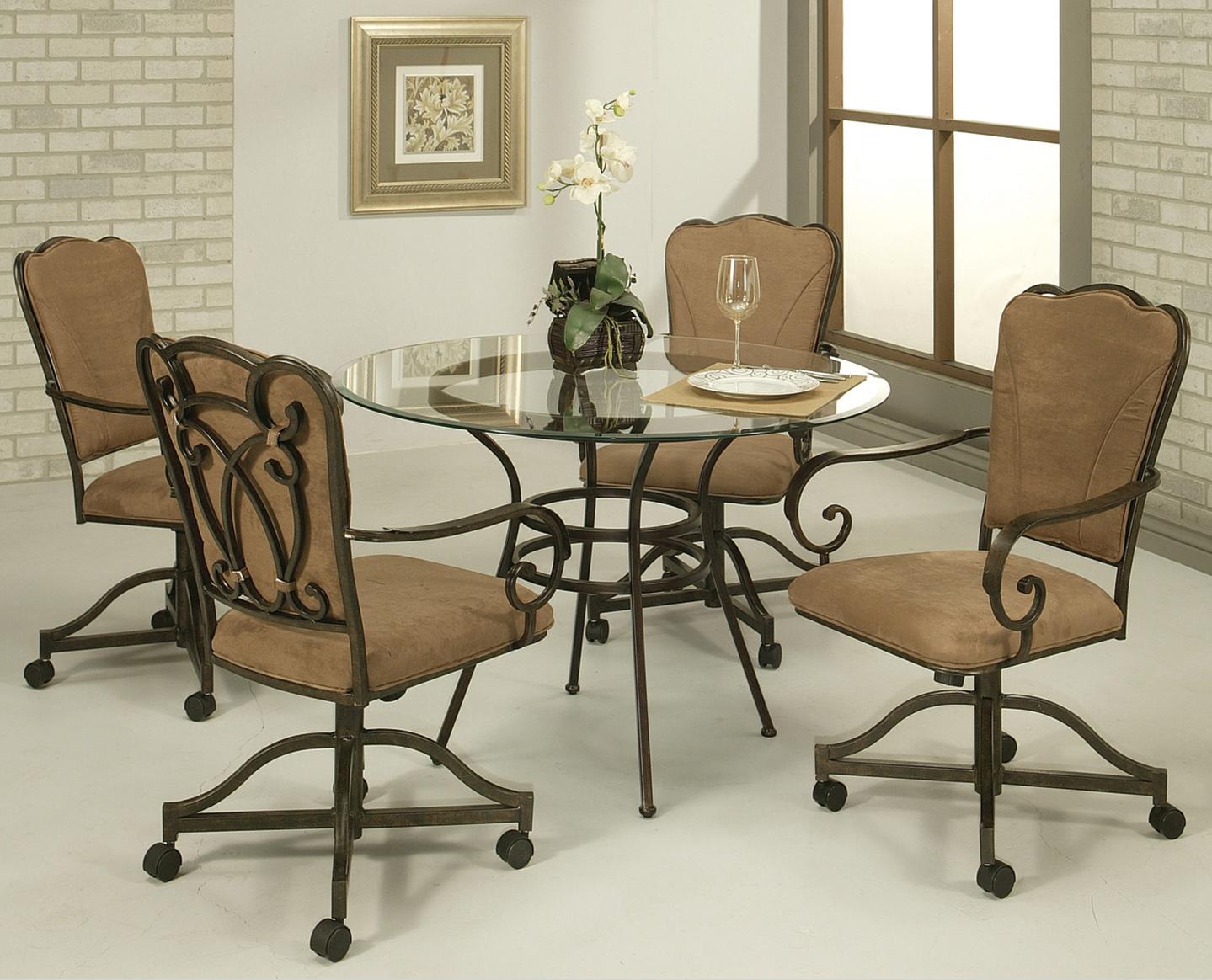 Pastel Minson Vienna 45" Round Dining Table with Glass Top Find Your